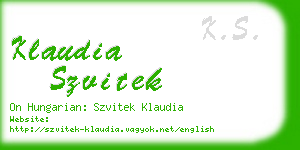 klaudia szvitek business card